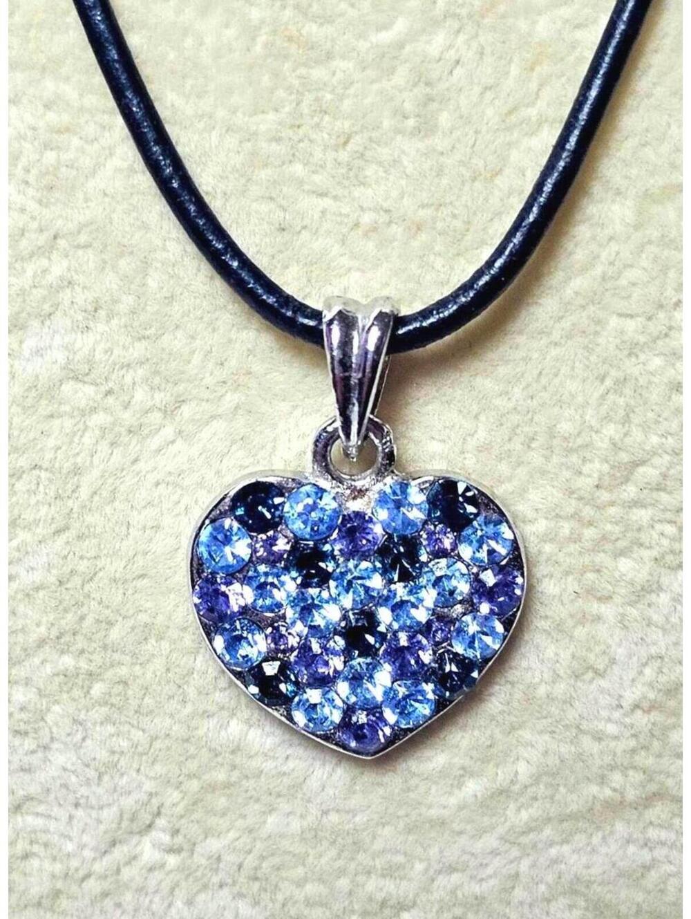 Cookie Lee Heart Crystals Necklace on Adjustable Cord